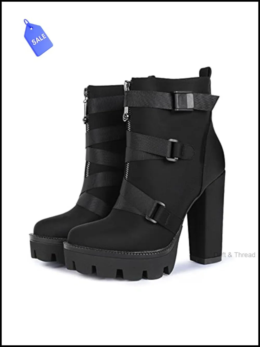 Platform Lace Up High Heel Combat Booties